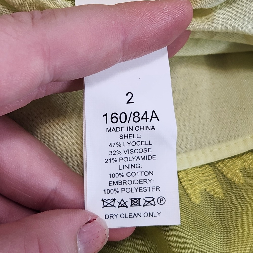 Kate Spade Bloom Organza Midi Dress Green sz 2 V neck Easter Spring Preppy - Picture 5 of 9